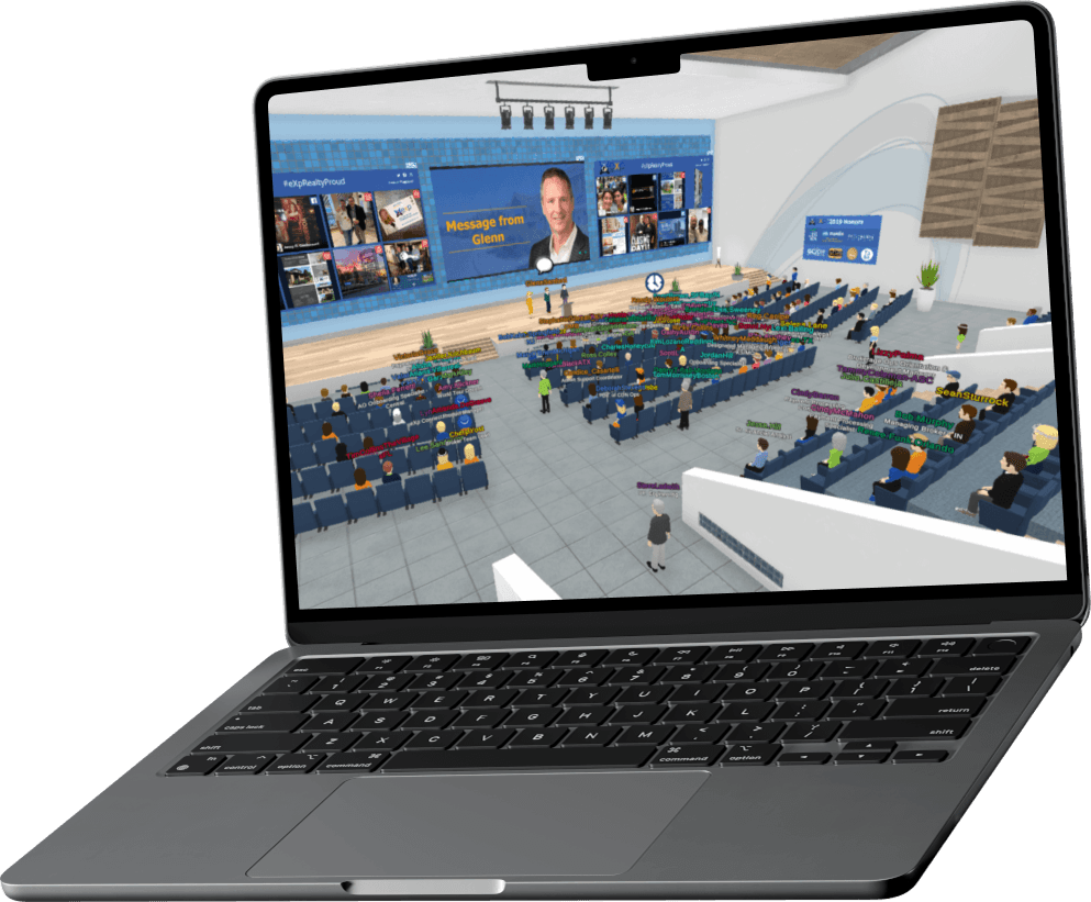 eXp World virtual auditorium — meet teams, brokers, and support from anywhere