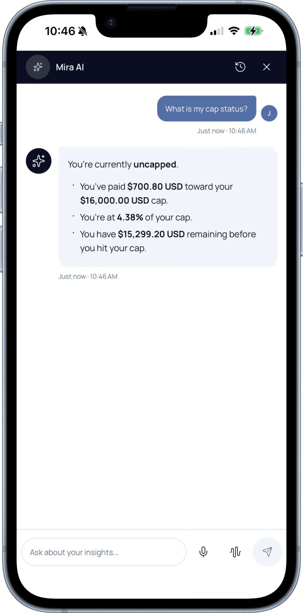 MIRA AI co-pilot interface